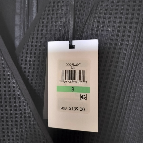 DKNY Women's Black Sleeveless Dress Black Lining Mesh Overlay Zip Back Size 8 - Picture 4 of 16